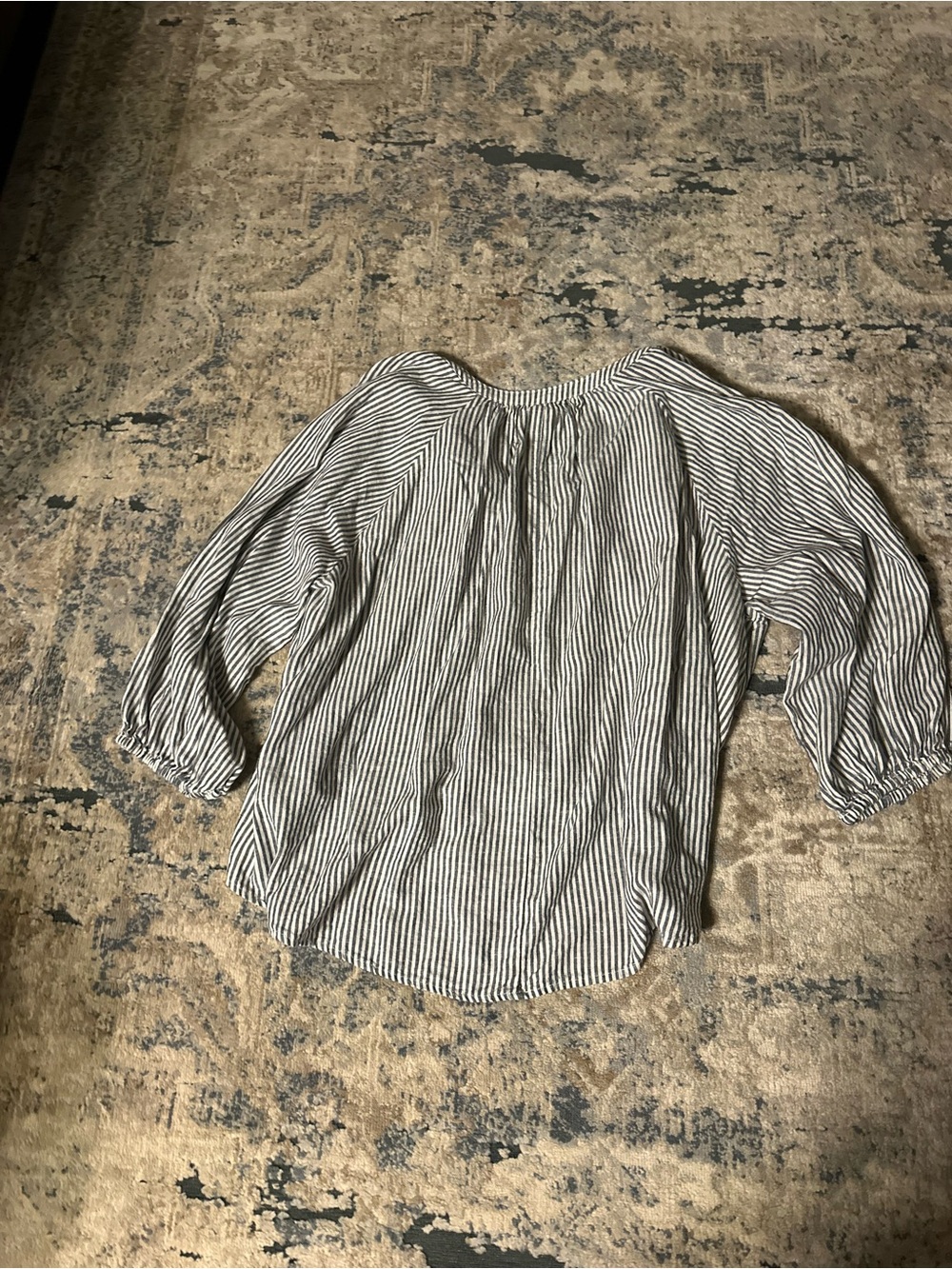 A New Day Striped Peasant Blouse - Picture 4 of 7